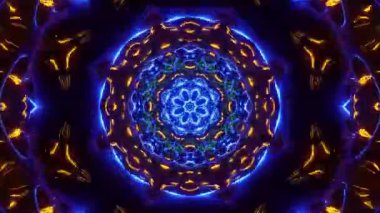 Renkli simetriyle gezgin kaleydoskop hareketi