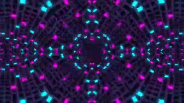 Renkli simetriyle gezgin kaleydoskop hareketi