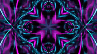 Renkli simetriyle gezgin kaleydoskop hareketi