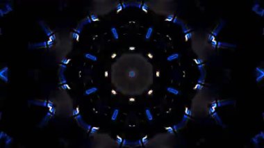 Renkli simetriyle gezgin kaleydoskop hareketi