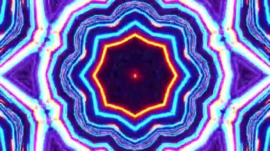 Renkli simetriyle gezgin kaleydoskop hareketi