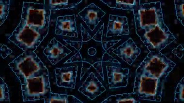 Renkli simetriyle gezgin kaleydoskop hareketi