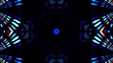 Renkli simetriyle gezgin kaleydoskop hareketi