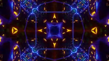 Renkli simetriyle gezgin kaleydoskop hareketi