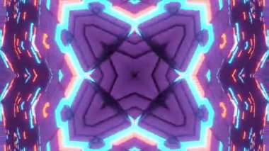 Renkli simetriyle gezgin kaleydoskop hareketi