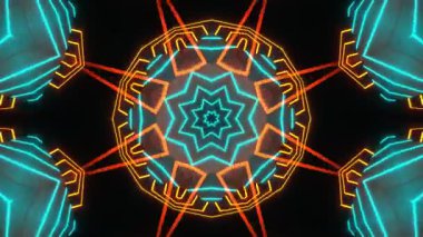 Renkli simetriyle gezgin kaleydoskop hareketi