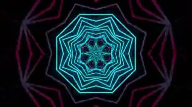 Renkli simetriyle gezgin kaleydoskop hareketi