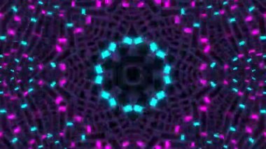 Renkli simetriyle gezgin kaleydoskop hareketi