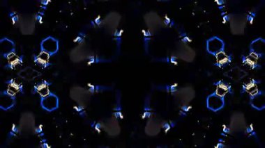 Renkli simetriyle gezgin kaleydoskop hareketi