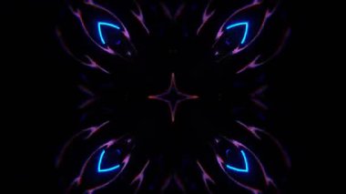 Renkli simetriyle gezgin kaleydoskop hareketi