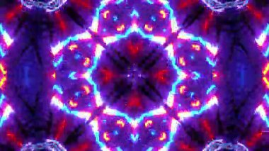 Renkli simetriyle gezgin kaleydoskop hareketi