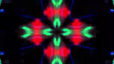 Renkli simetriyle gezgin kaleydoskop hareketi