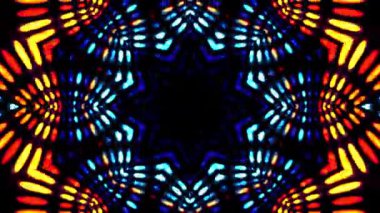 Renkli simetriyle gezgin kaleydoskop hareketi