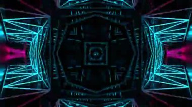 Renkli simetriyle gezgin kaleydoskop hareketi