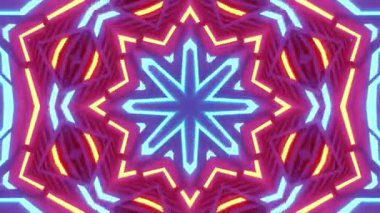 Renkli simetriyle gezgin kaleydoskop hareketi