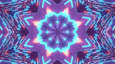 Renkli simetriyle gezgin kaleydoskop hareketi