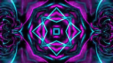 Renkli simetriyle gezgin kaleydoskop hareketi