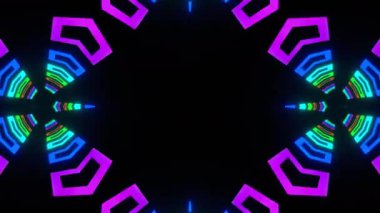 Renkli simetriyle gezgin kaleydoskop hareketi