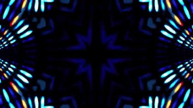 Renkli simetriyle gezgin kaleydoskop hareketi