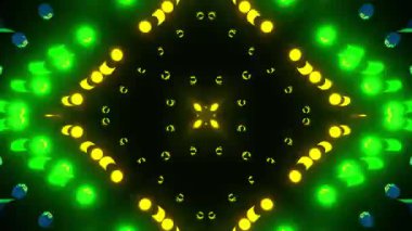 Renkli simetriyle gezgin kaleydoskop hareketi