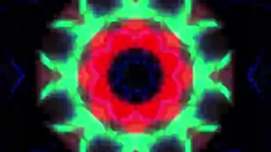 Renkli simetriyle gezgin kaleydoskop hareketi