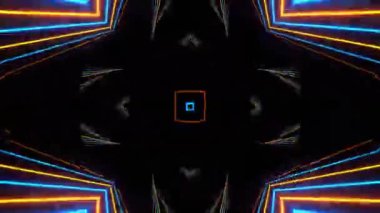 Renkli simetriyle gezgin kaleydoskop hareketi