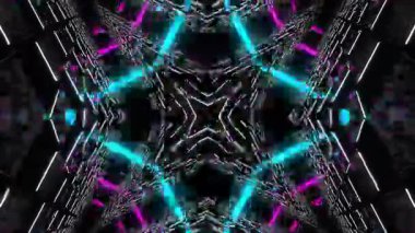 Parlayan neon ışıklarının soyut arkaplanı