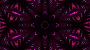 soyut arkaplan, neon ışıklı kaleydoskop, pürüzsüz renkli 3d görüntüleme