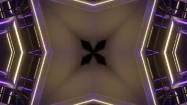 Neon ışıkları ile soyut arkaplanın 3 boyutlu illüstrasyonu