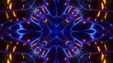 Renkli simetriyle gezgin kaleydoskop hareketi