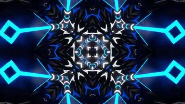 Renkli simetriyle gezgin kaleydoskop hareketi