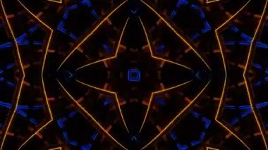 Renkli simetriyle gezgin kaleydoskop hareketi