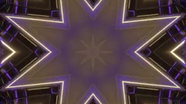 Renkli simetriyle gezgin kaleydoskop hareketi