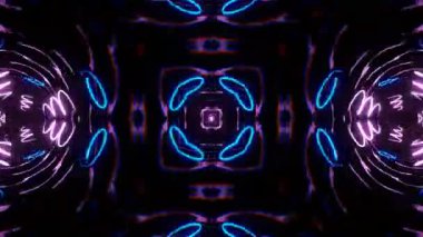 Renkli simetriyle gezgin kaleydoskop hareketi