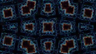 Renkli simetriyle gezgin kaleydoskop hareketi