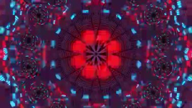 Renkli simetriyle gezgin kaleydoskop hareketi