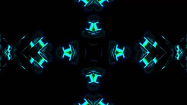 Renkli simetriyle gezgin kaleydoskop hareketi