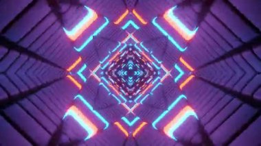 Renkli simetriyle gezgin kaleydoskop hareketi