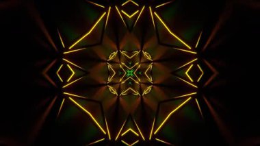 Renkli simetriyle gezgin kaleydoskop hareketi