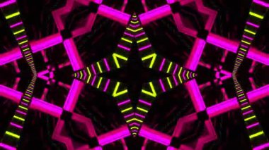 Renkli simetriyle gezgin kaleydoskop hareketi