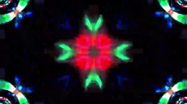 Renkli simetriyle gezgin kaleydoskop hareketi