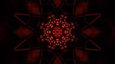 Renkli simetriyle gezgin kaleydoskop hareketi