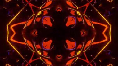 Renkli simetriyle gezgin kaleydoskop hareketi