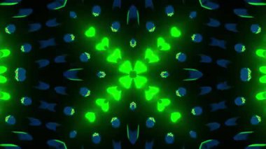 Renkli simetriyle gezgin kaleydoskop hareketi