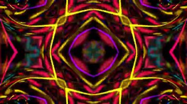 Renkli simetriyle gezgin kaleydoskop hareketi