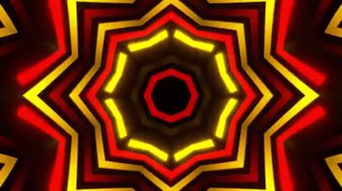 Renkli simetriyle gezgin kaleydoskop hareketi