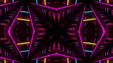 Renkli simetriyle gezgin kaleydoskop hareketi