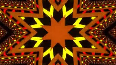 Renkli simetriyle gezgin kaleydoskop hareketi