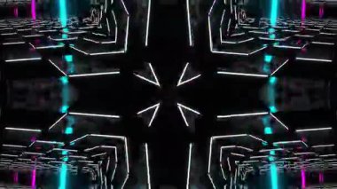 Renkli simetriyle gezgin kaleydoskop hareketi