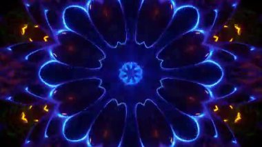 Renkli simetriyle gezgin kaleydoskop hareketi